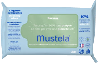 MUSTELA BEBE ENFANT LINGETTE NETTOYANTE  FIBRES NATURELLES ÉCO-RESPONSABLES